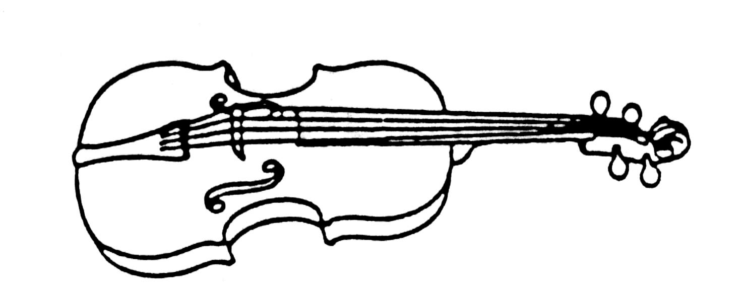 free violin clipart black and white - photo #45