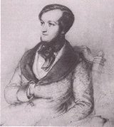 [Young W. sitting, half-left profile, Napoleonic posture]